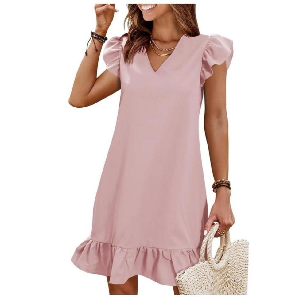 Summer Dress for Women 2026 Cute Cap Sleeve Flowy Swing Sundress Mini Dress